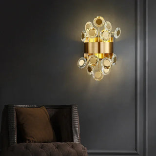 Louie - Modern Sconce Brushed Gold Crystal Wall Light Fixture