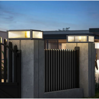 Nix - Horizontal Stripes Pier-Mount Outdoor Pillar Light