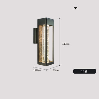 Lainey - Black Caged Crystal Bubble Glass Outdoor Wall Light