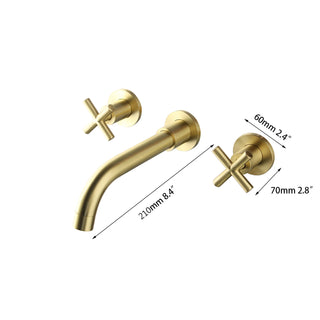 Berniece - Brushed Gold Wall Mounted Basin Tap