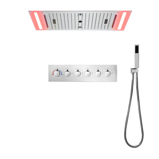 Carmela - Modern Ceiling Waterfall 16 Inch Head LED Multi Function with Handheld Mini Sprayer