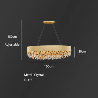 Rosie - Minimalist Design Round Hanging Gold Tiered Glass Ceiling Light Chandelier