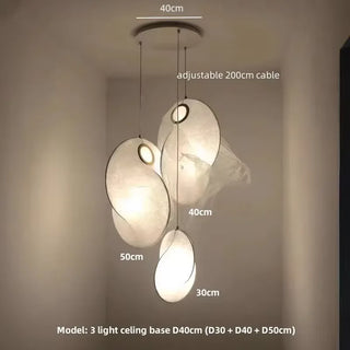 Qarshi - Japanese style Silk Overlap Shell Design Pendant Lamp