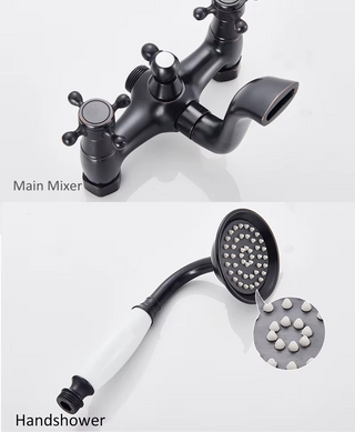 Barnaba - Floor Mounted Bathtub Dual Handle Shower Tap Set