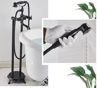 Barnaba - Floor Mounted Bathtub Dual Handle Shower Tap Set