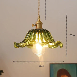 Millie Series - Coloured Patterned Glass Hanging Pendant Ceiling Light