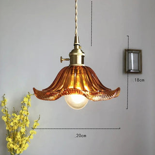 Millie Series - Coloured Patterned Glass Hanging Pendant Ceiling Light