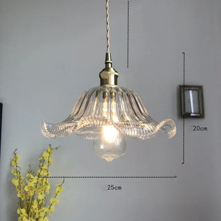 Millie Series - Coloured Patterned Glass Hanging Pendant Ceiling Light