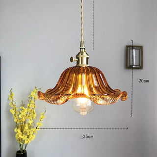 Millie Series - Coloured Patterned Glass Hanging Pendant Ceiling Light