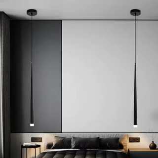 Lille - Narrow Cylindrical Metallic Hanging Pendant Ceiling Light