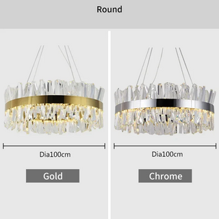 Jason - Up/Down Crystal Glass Round Hanging Ceiling Light Chandelier