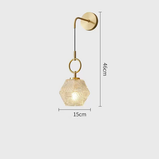 Teddy - Modern Gold Patterned Glass Crystal Wall Light