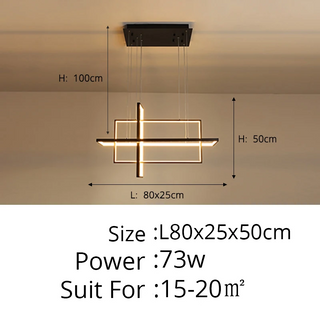 Argela - Rectangle Modern Hanging Chandelier