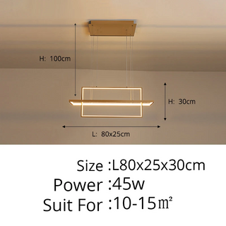 Argela - Rectangle Modern Hanging Chandelier