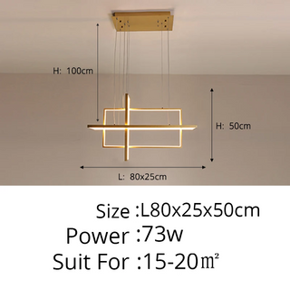 Argela - Rectangle Modern Hanging Chandelier