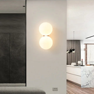 Eyre - Modern Minimalist White Milk Shade Circular Glass Ball Wall Light