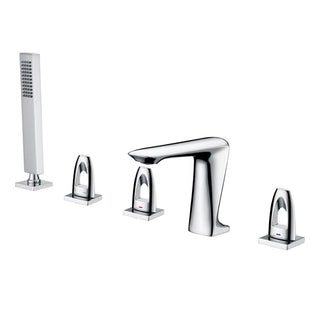 Narine - Modern 5 Piece Bathtub Tap Set with Pull Out Shower Spray