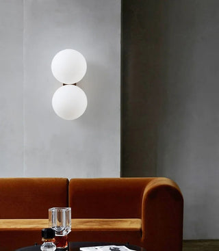 Eyre - Modern Minimalist White Milk Shade Circular Glass Ball Wall Light