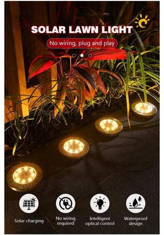 Erasmo - Solar Powered Ground Buried  Waterproof LED Lights