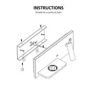Dorene - Modern Dual Wall Reading Light with Wireless Phone Charger Charging