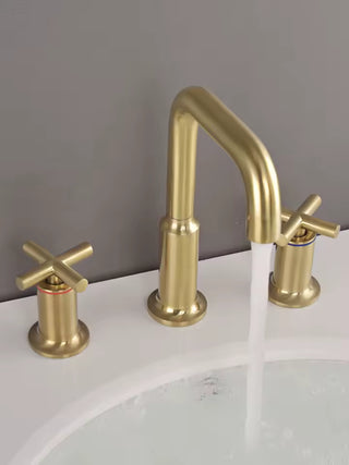 Sheryll - Dual Handle Modern Brushed Basin Tap