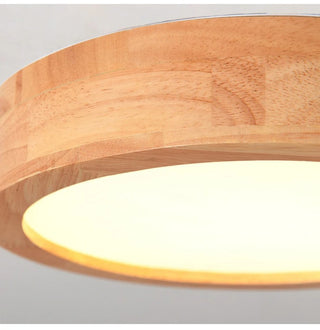 Anaco - Modern Wood Flush Mount Round Ceiling Light