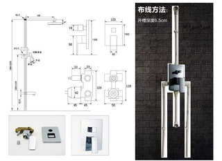 Circe - Wall Mounted Modern Thermostatic Shower Set