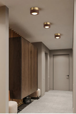Teques - Minimalist Walnut Wooden Flush Mount Downlight Ceiling Light