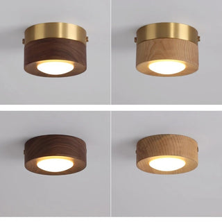 Teques - Minimalist Walnut Wooden Flush Mount Downlight Ceiling Light