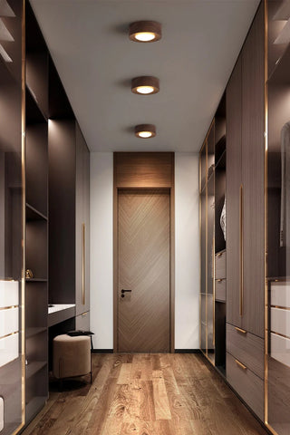 Teques - Minimalist Walnut Wooden Flush Mount Downlight Ceiling Light