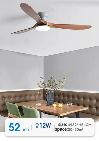 Belisario - 42/52Inch 3 Blade Brown Ceiling Fan with LED Light