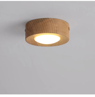 Teques - Minimalist Walnut Wooden Flush Mount Downlight Ceiling Light