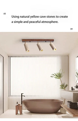 Sanare - Modern Semi-Flush Frame Multi Stone Shade Ceiling Light