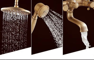 Malaney - Brass Antique Wall Mounted Dual Handle Shower Set