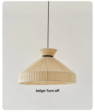 Lowell - Woven Rattan Round Fabric Shade Ceiling Light