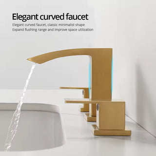 Melodee - Modern Dual Handle Brass Waterfall Basin Mixer Tap