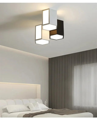 Dushanbe - Minimalist Honeycomb Black & White Combination Ceiling Light