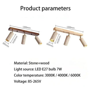 Sanare - Modern Semi-Flush Frame Multi Stone Shade Ceiling Light