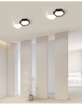 Dushanbe - Minimalist Honeycomb Black & White Combination Ceiling Light