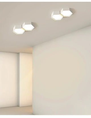 Dushanbe - Minimalist Honeycomb Black & White Combination Ceiling Light