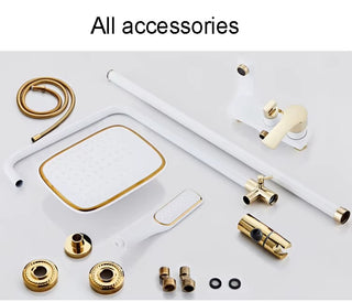 Sandrine - Modern Brass Bathroom Shower Set with Rainfall Shower Head and Hand Shower