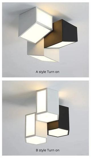 Dushanbe - Minimalist Honeycomb Black & White Combination Ceiling Light