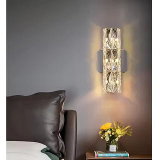 Rosalyn - Modern Luxury Crystal Patterned Glass Up Down Wall Light