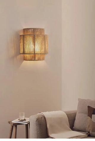 Croix - Japanese Retro Rattan Hemp Weaving Wall Lamp