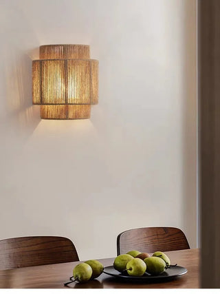 Croix - Japanese Retro Rattan Hemp Weaving Wall Lamp