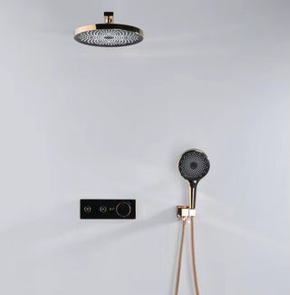 Hades - Gold Thermostatic Shower Set with Digital Display and Dual Handle Controls