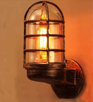 Scarlett - Vintage Industrial Cage Guard Wall Light