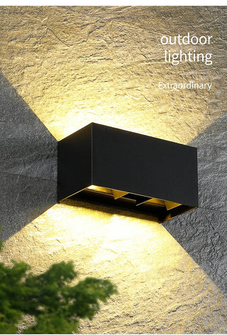 Jonathan - Modern Black Rectangle Up/Down Outdoor Wall Light