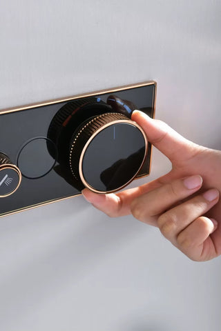 Hades - Gold Thermostatic Shower Set with Digital Display and Dual Handle Controls