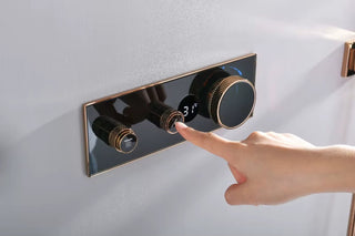 Hades - Gold Thermostatic Shower Set with Digital Display and Dual Handle Controls